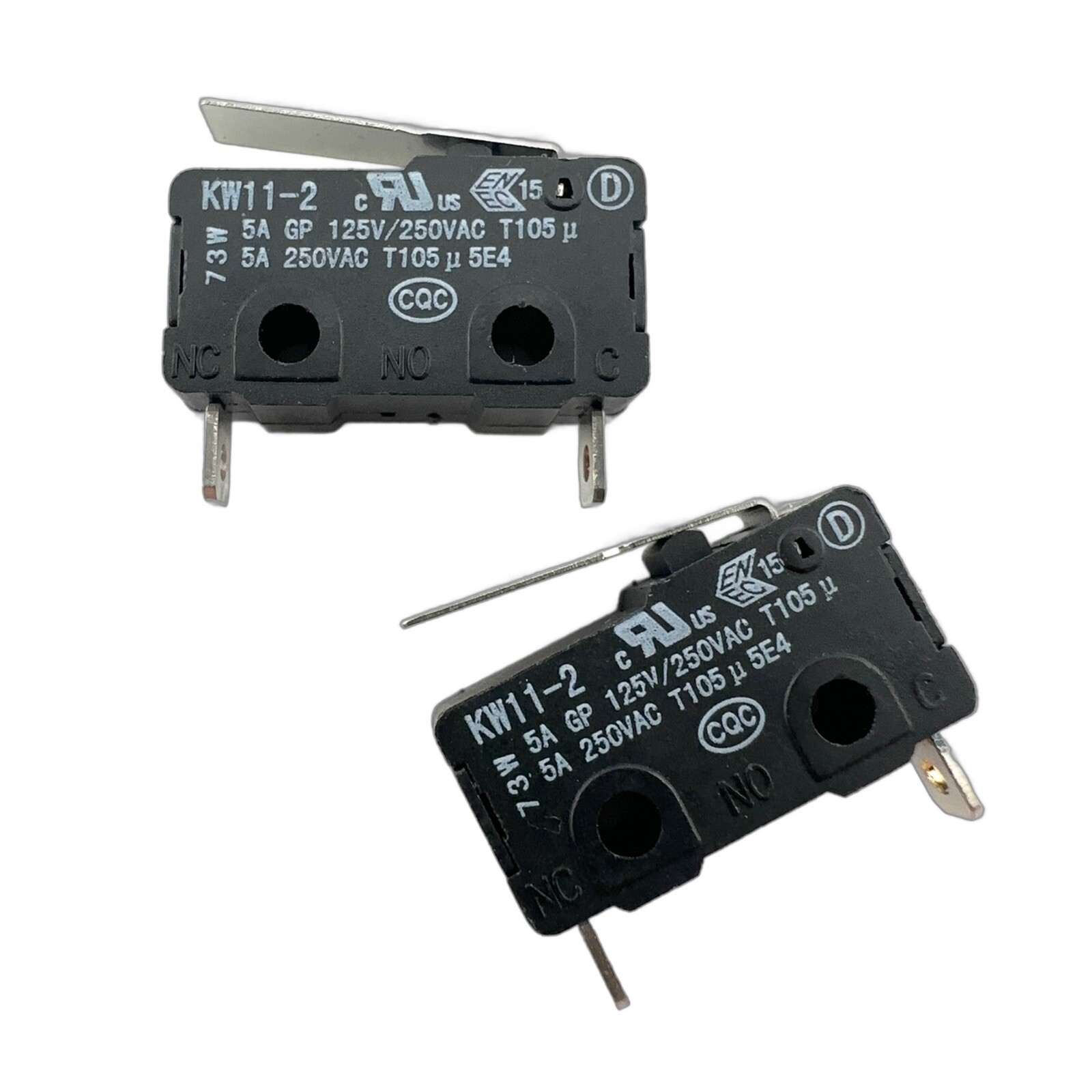 QIAOH KW11-2 5A GP 125V/250VAC Lever 2-Pin Limit Micro Switch (2 Pieces)