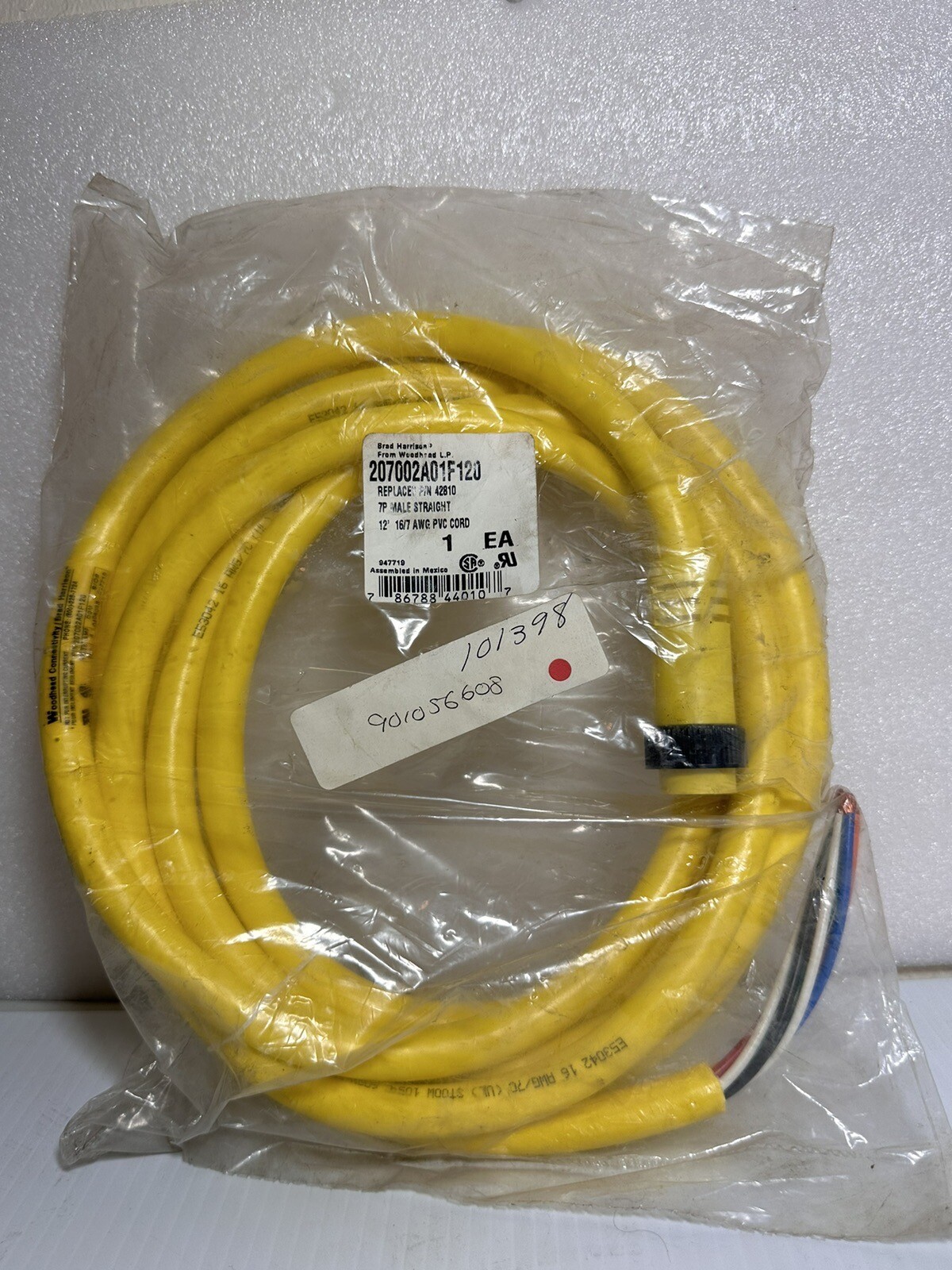 Woodhead 207002A01F120 Brad Harrison Cable 12ft 600v-ac