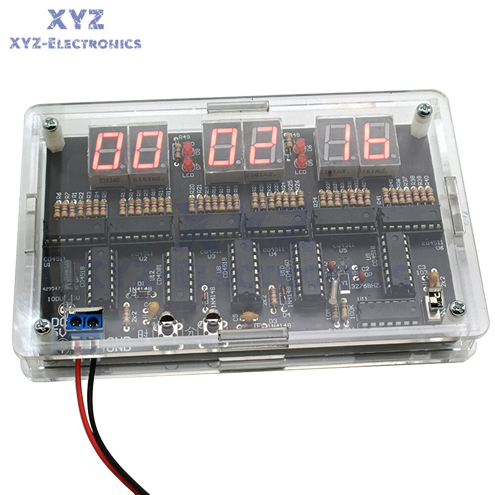 Digital Circuit Clock DIY Electronic Kit Electronic Clock Teaching Kit With Case