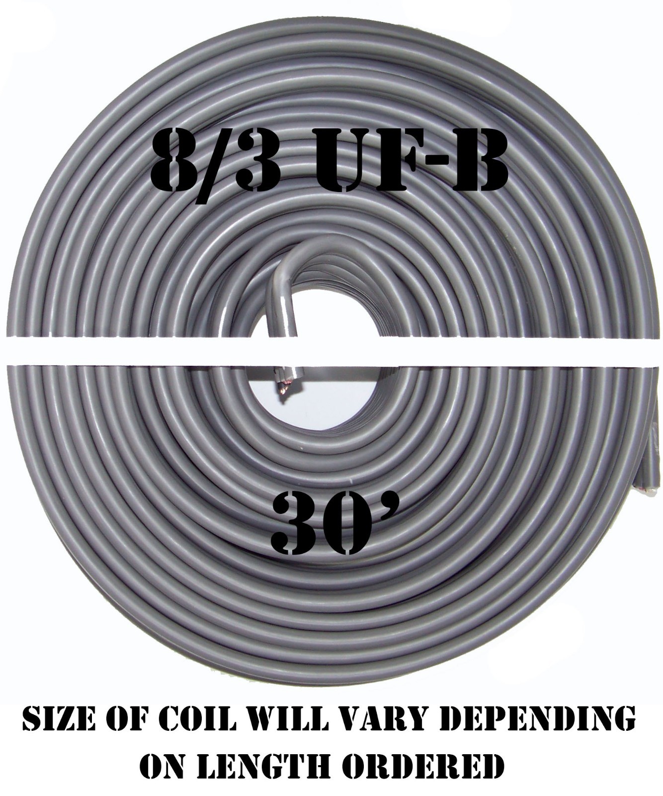 8/3 UF-B x 30′ Southwire Underground Feeder Cable