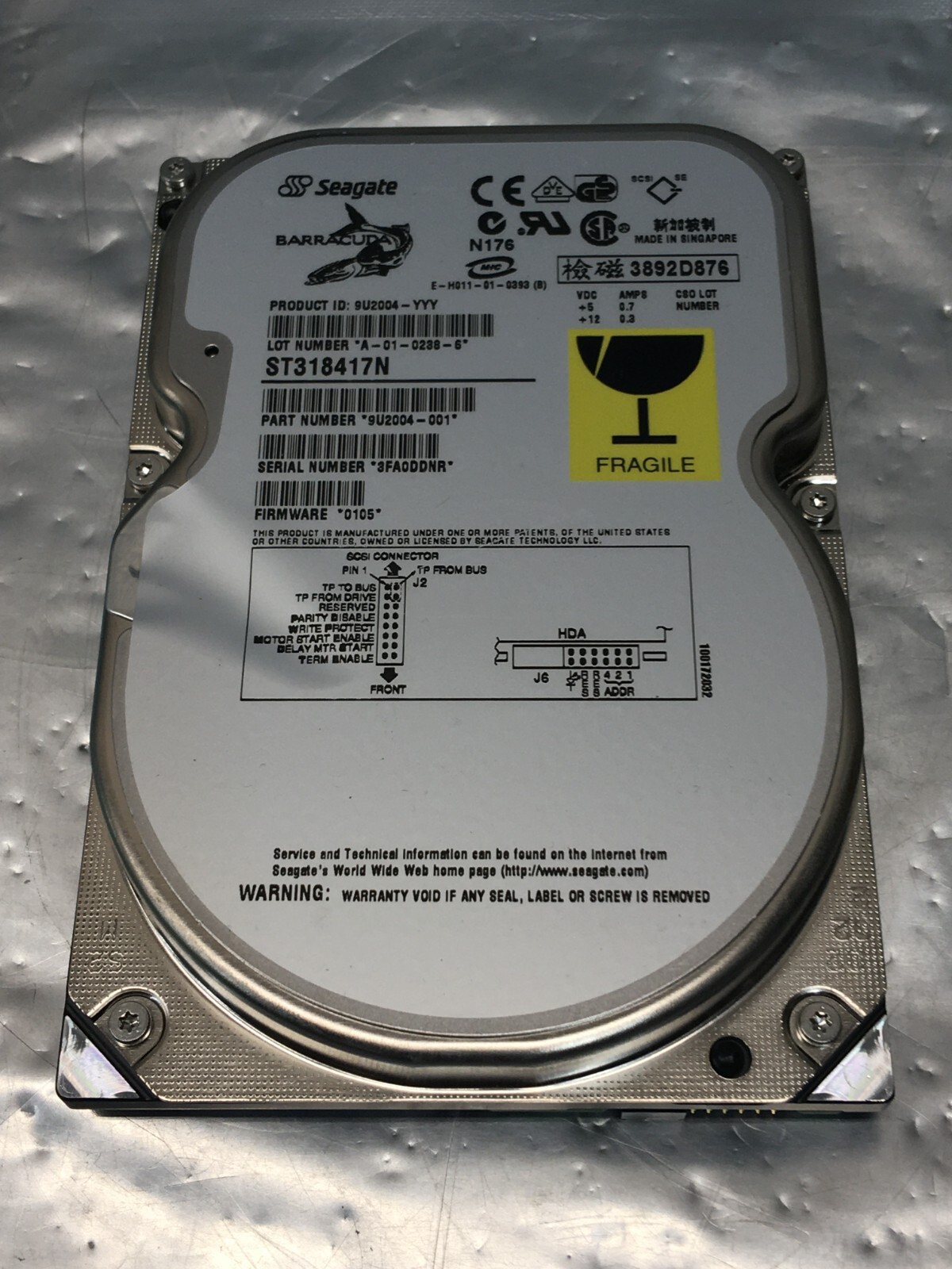 Seagate ST318417N Barracuda Hard Drive, HDD, 9U2004-001, 158708