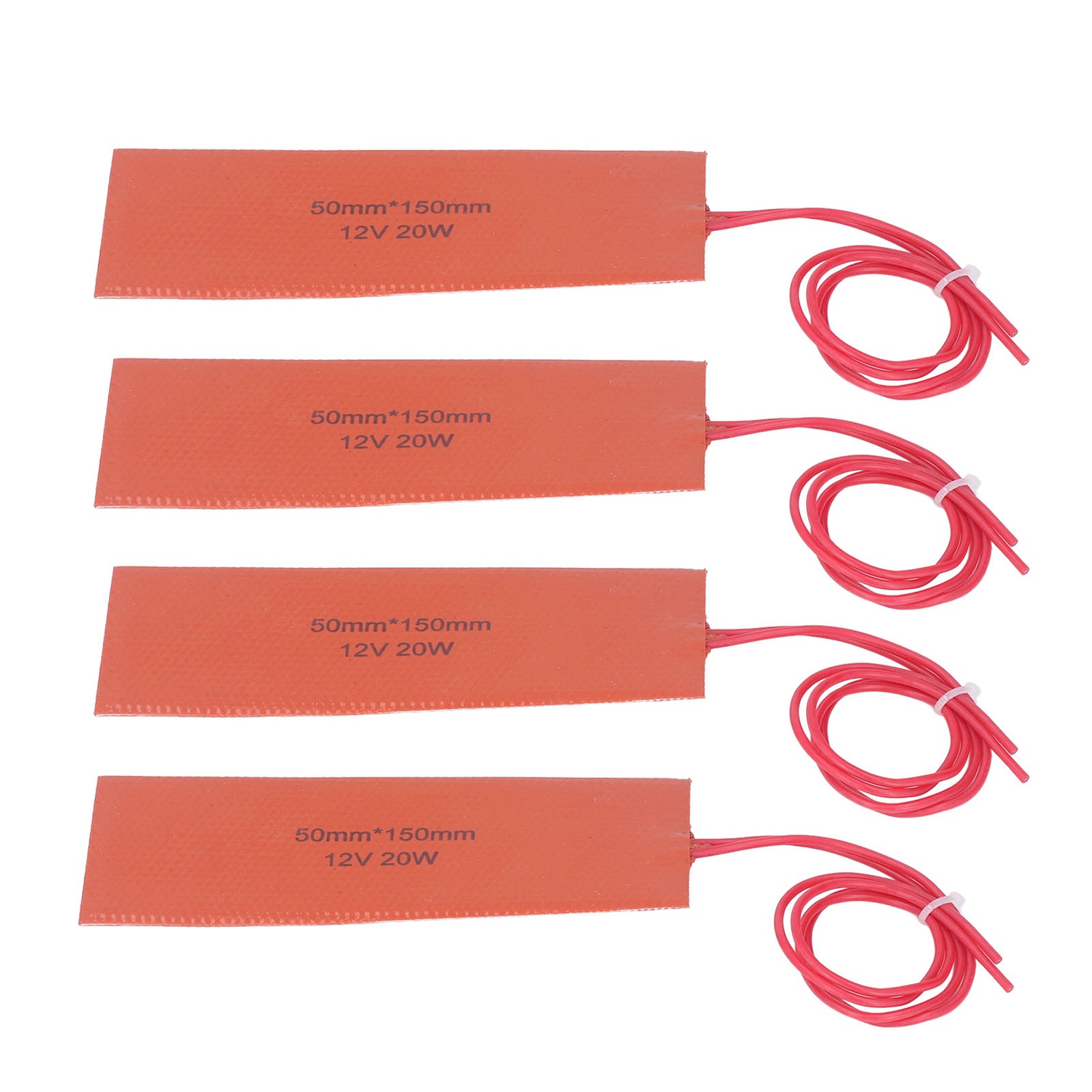 4 Pcs Silicone Rubber Heating Pad Flexible Silicone Heater Mat Rubber Heating