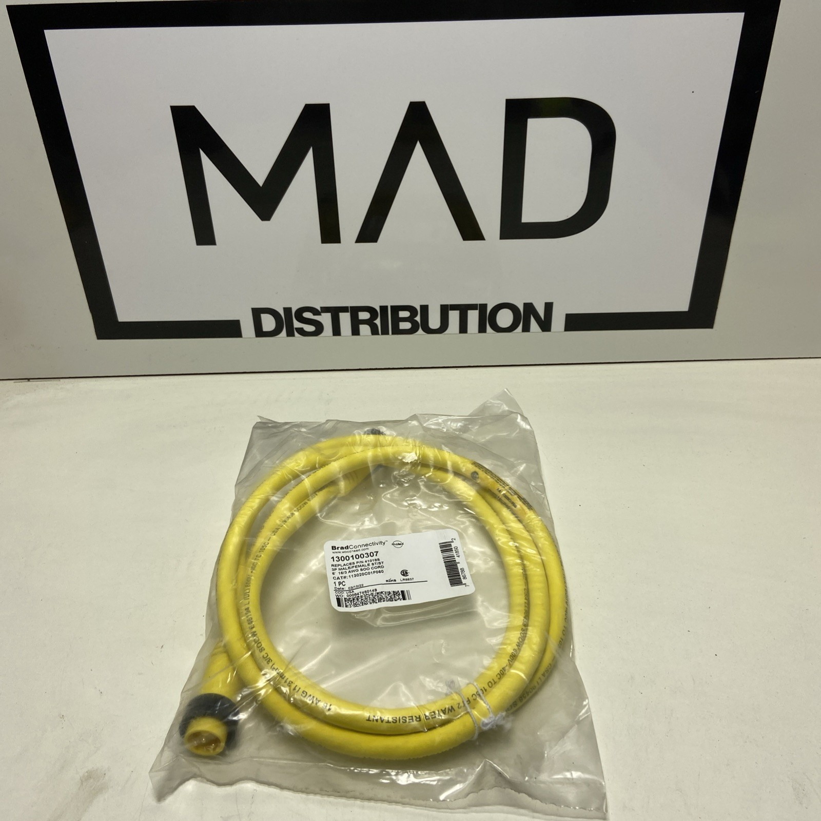 Brad Connectivity 1300100307 Cable 3p M/f Straight 6ft