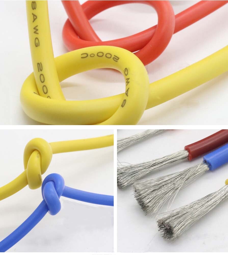 Silicone Stranded Flexible Cable Wire 10-20AWG Gauge 0.08mm Tinned Copper Wires
