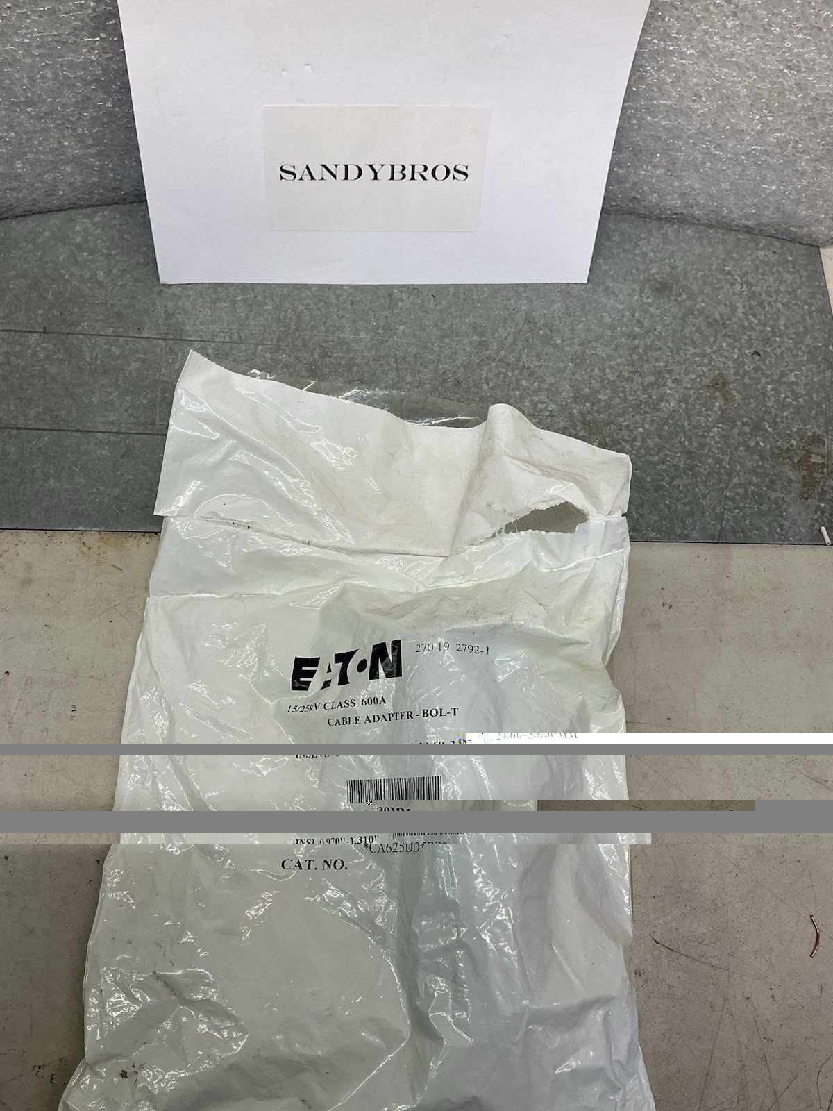 Eaton Cable Adapter Bol-T Power Series 15/25kV CA625DD Genuine OEM 600A