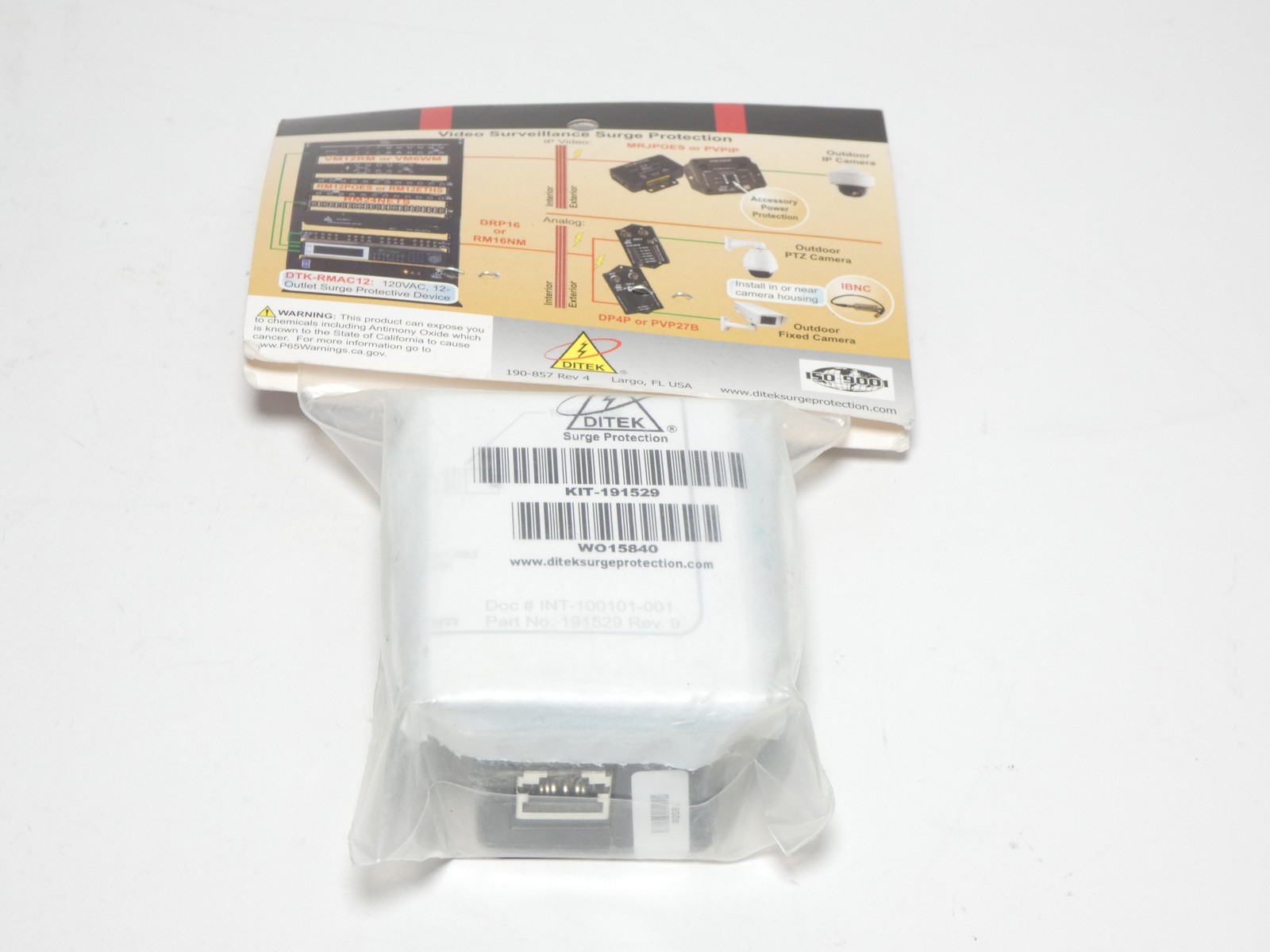Ditek DTK-MRJETHS Single-Channel Ethernet Surge Protector 10GbE – NEW Surplus!