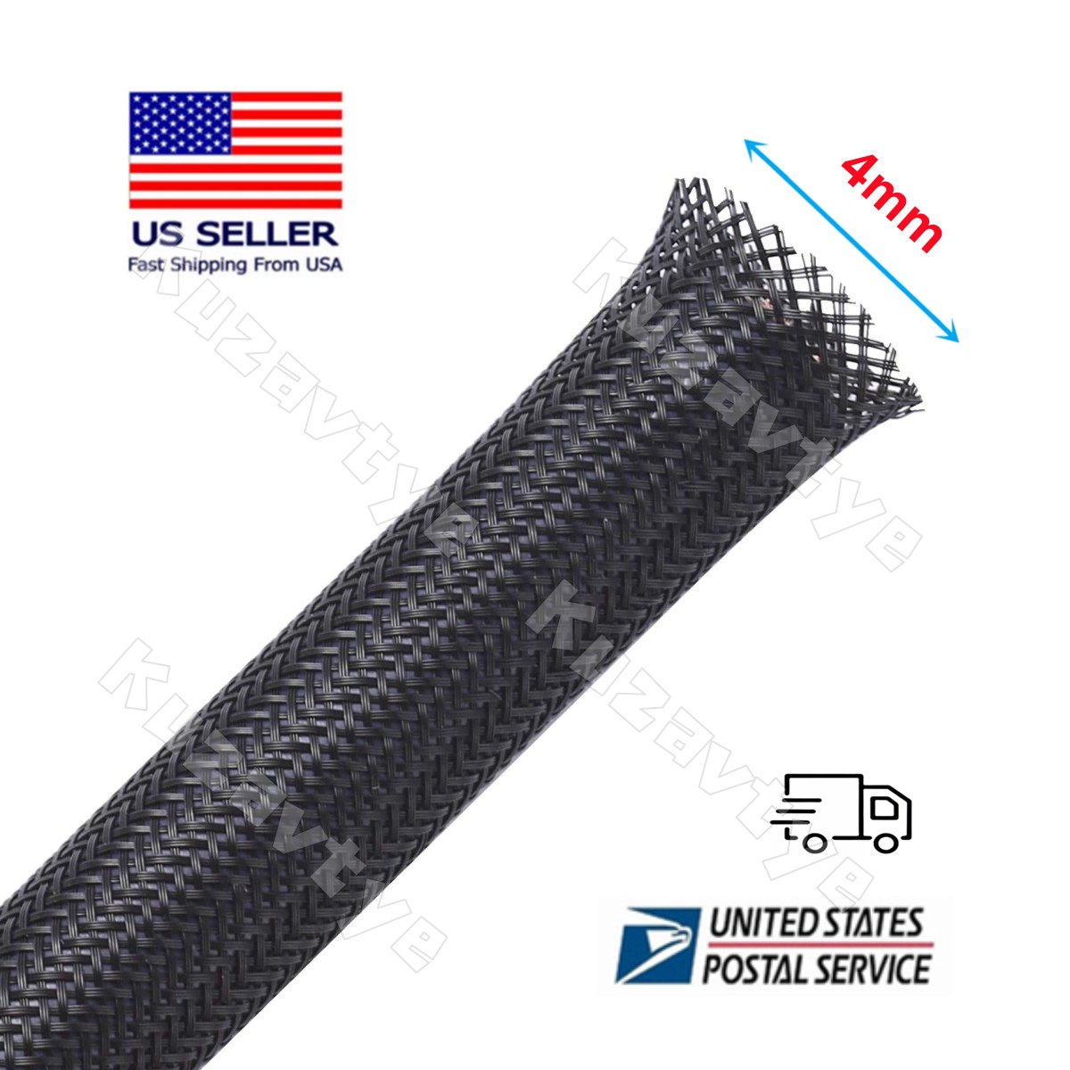 5/10M PET Expandable Braided Sleeve Cable Wrap Mesh Wire Loom Sleeving 3/8″ 1/2″