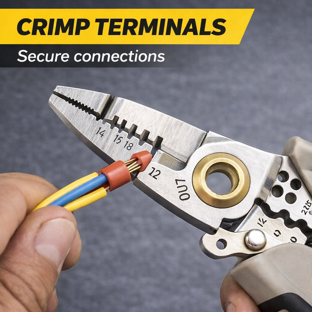 7” Wire Stripper Cutter Tool Multi Functional Electrical Cable Stripping Tool