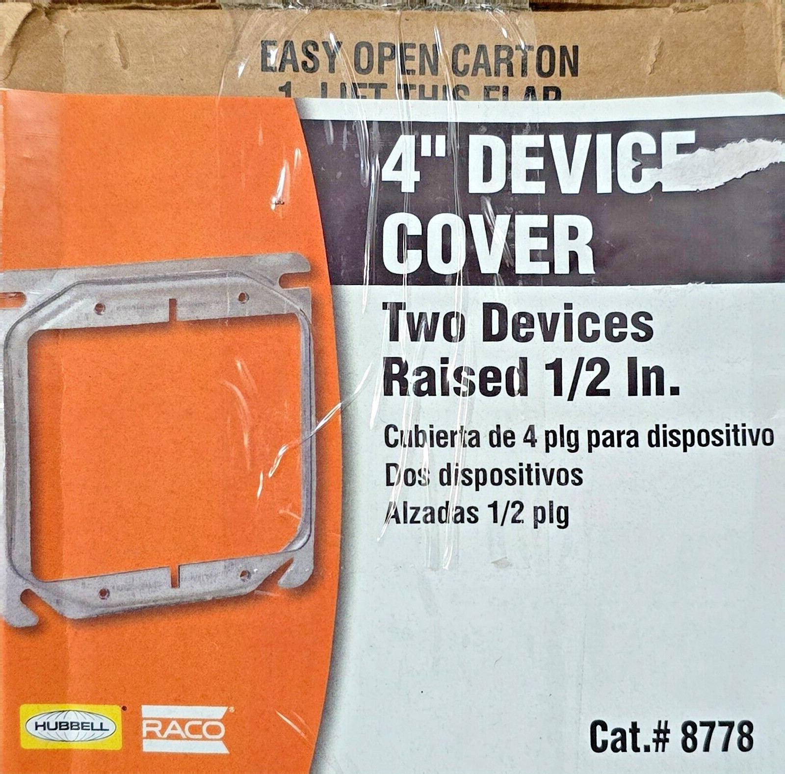 25 Pcs Hubbell Raco 8778 Square Steel Electrical Box Cover, Raised 4″, 5.5 Cu.In