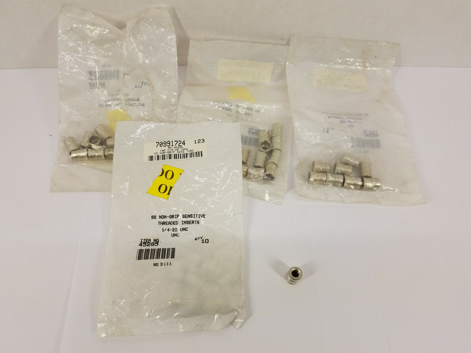 (39) Value Collection 70991724 – 1/4-20 UNC SS Flush Press Fit Threaded Insert