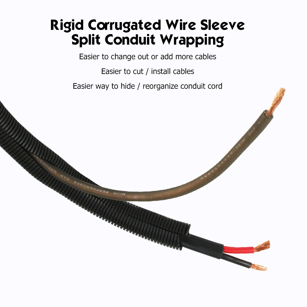 Split Conduit Wire Loom Tubing Wrap Protector Cable Sleeve Flex but Strong Lot