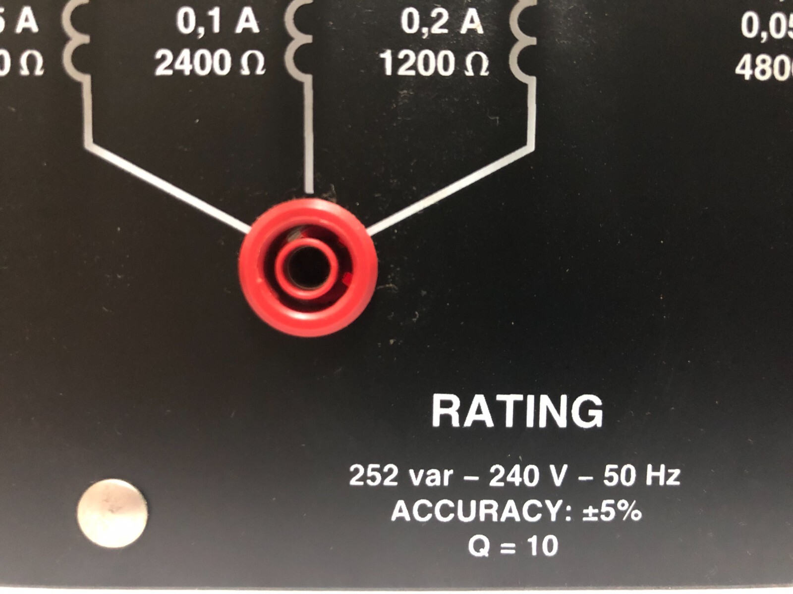 Lab-Volt 8321-0A Inductive Load, 252 var, 240V, 50 Hz, Accuracy: +/- 5%, Q = 10