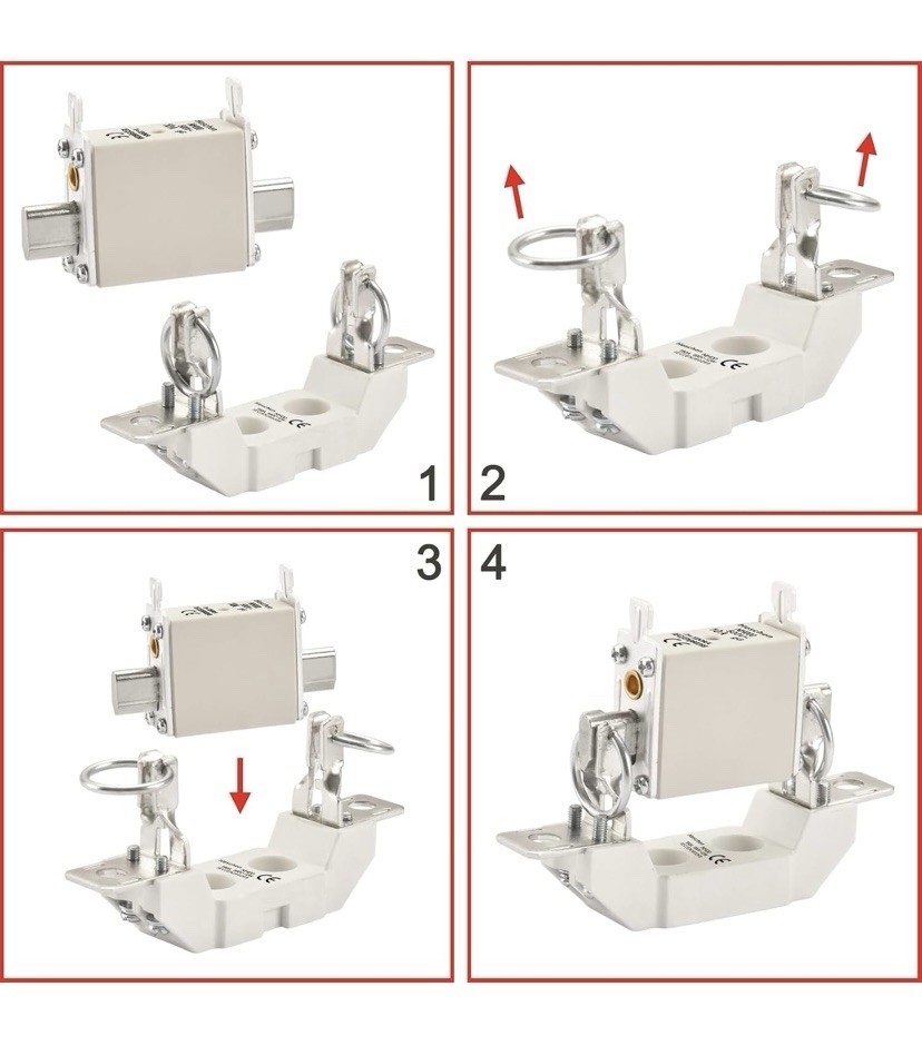 3Pcs. Heschen NH Fuse Link, NH000,80A, gG, Front Indicator Combination Detector