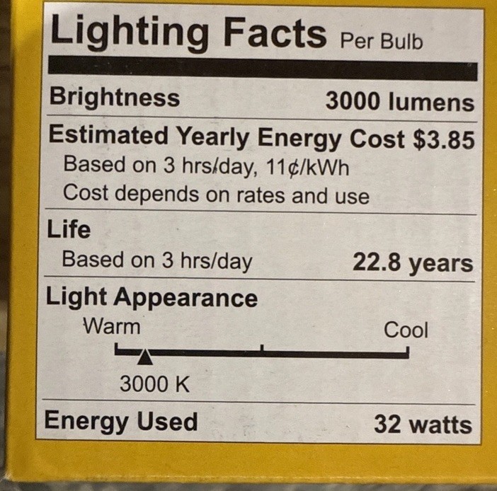 LED Outdoor Flood Light Bulb,Par38,Warm White Frosted,32-Watts,3000 Lumens -3766