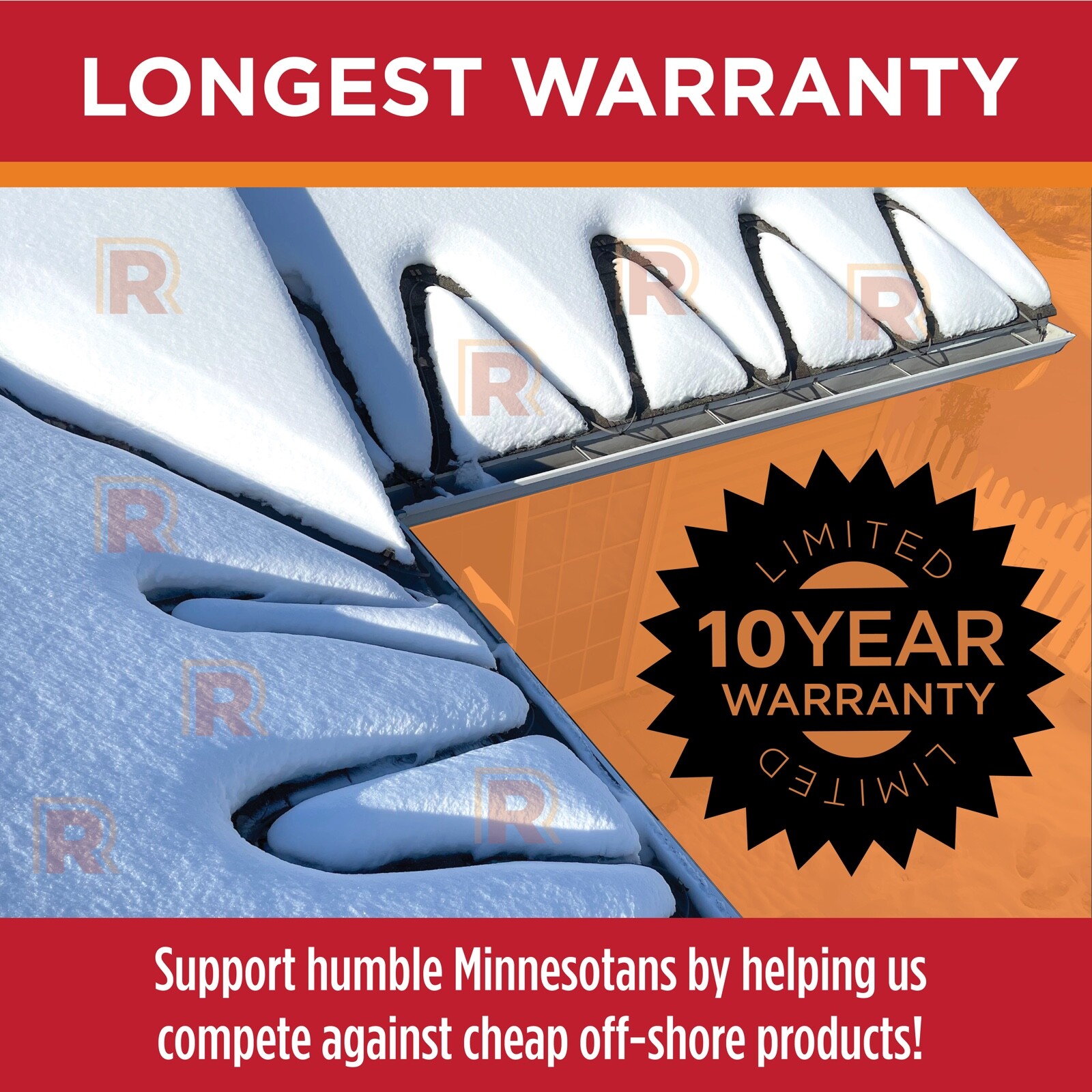 Heat Tape Pro,120V,10ft Power Cord, Roof and Gutter Ice Dam Prevention(14 sizes)