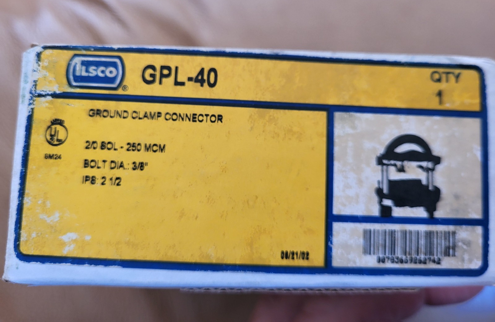 Ilsco GPL-40 Ground Clamp Connector 2/0 SOL-250MCM AK