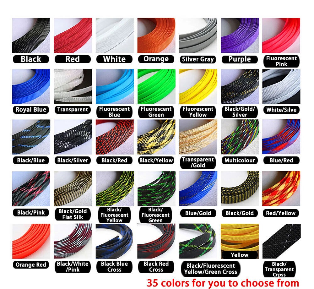 Expandable Braided Cable Sleeving 3/4/5/6mm Auto Wiring Harness Tidy Sheathing