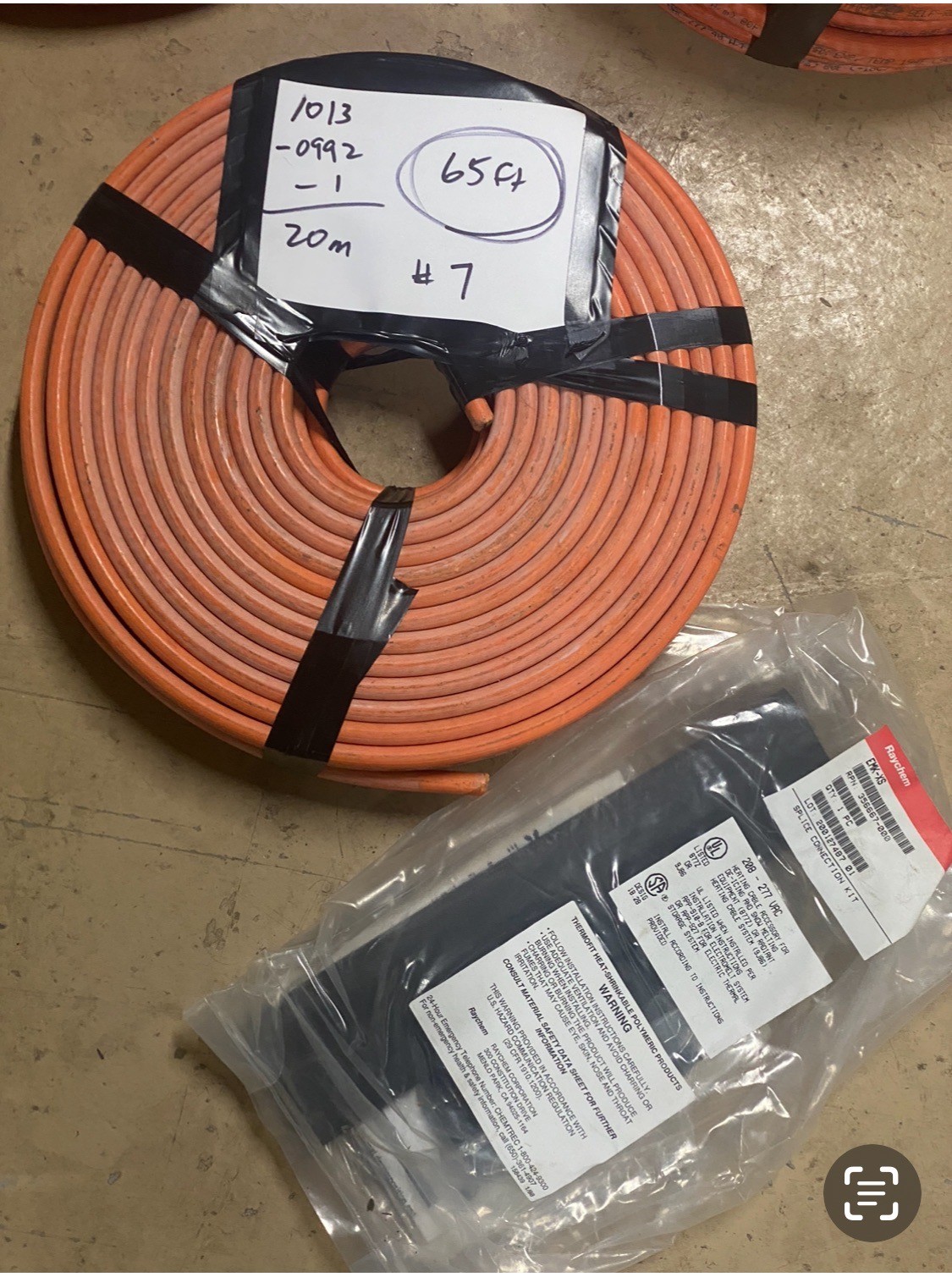 RAYCHEM Cable appr 65ft EM2-XR Self Regulating Wire Heating Cable & De-Ice 7/7