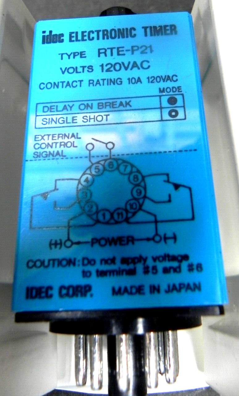 New Idec Electric Timer -RTE, 120 vac, 0-10 sec.