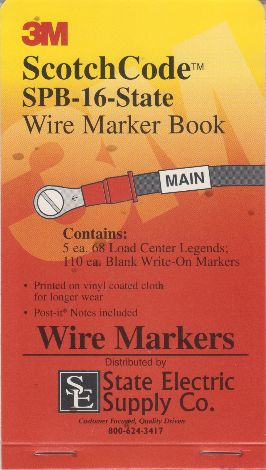 3M Scotchcode Wire Markers SPB-16-State Numbers, Letters & Symbols