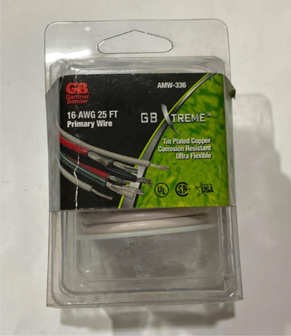 Gardner Bender 16 AWG 25′ White Tin Plated Copper Primary Wire AMW-336 USA