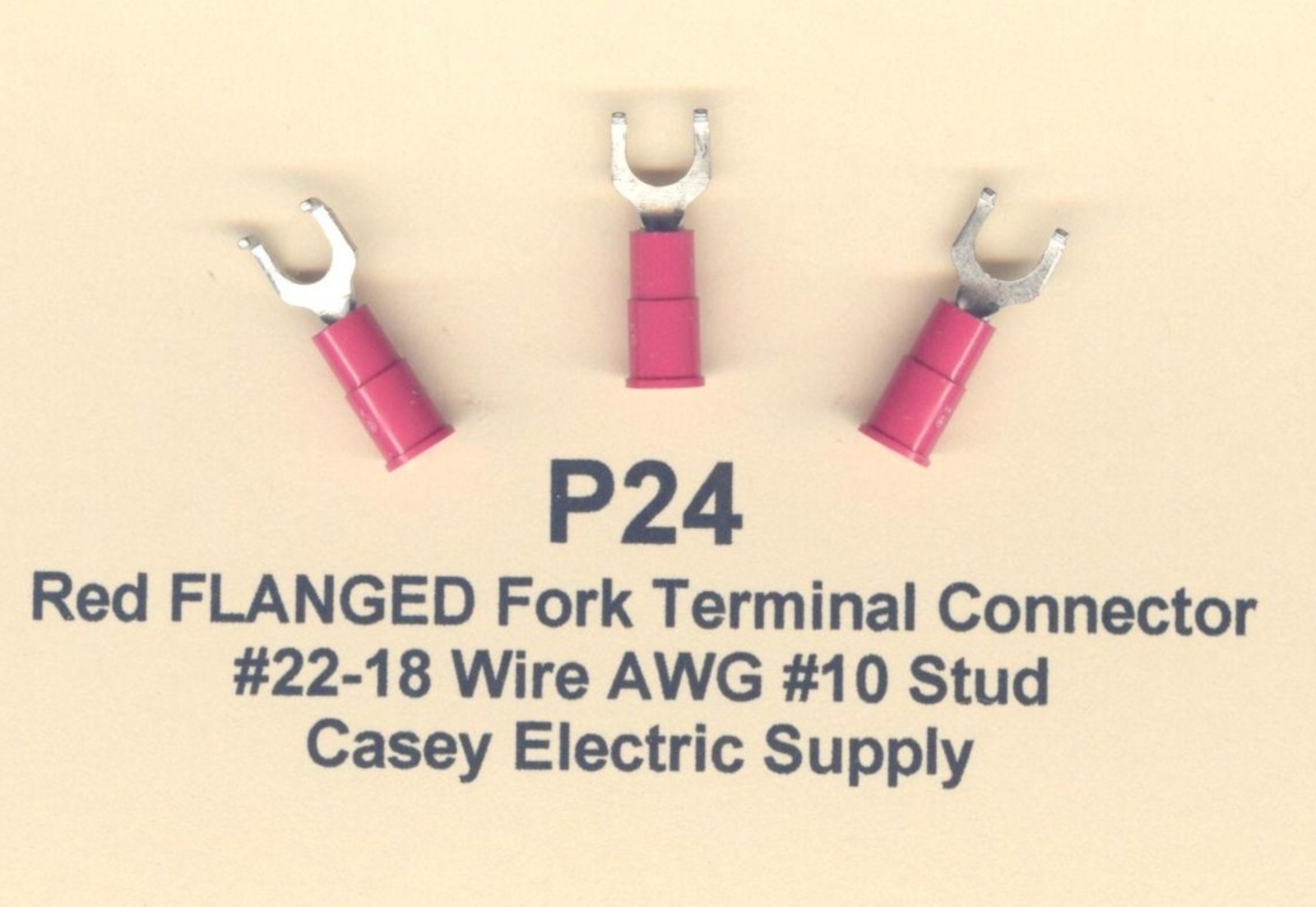 100 Red Insulated FLANGED Fork Spade Terminal Connector 22-18 Wire AWG #10 MOLEX