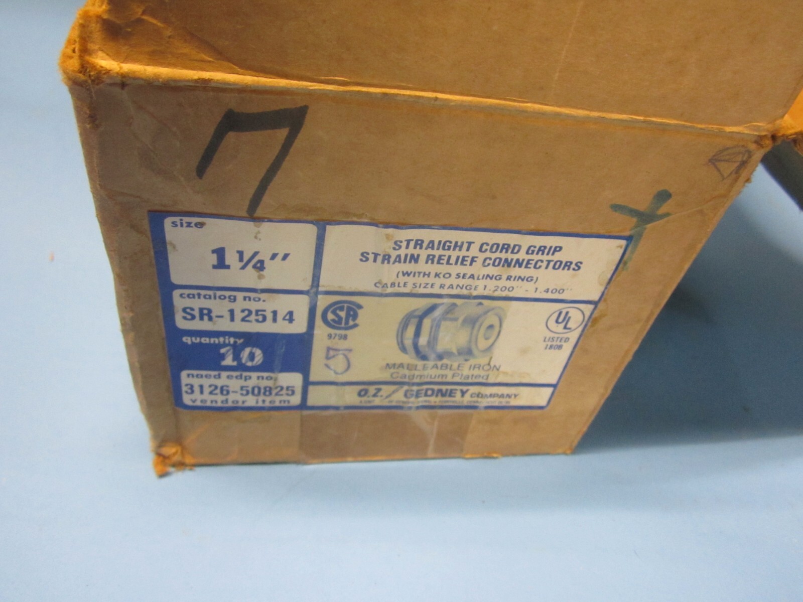 Oz Gedney SR-12514 Gold Seal 1 1/4″ Strain Relief Connector Lot of 15 NIB
