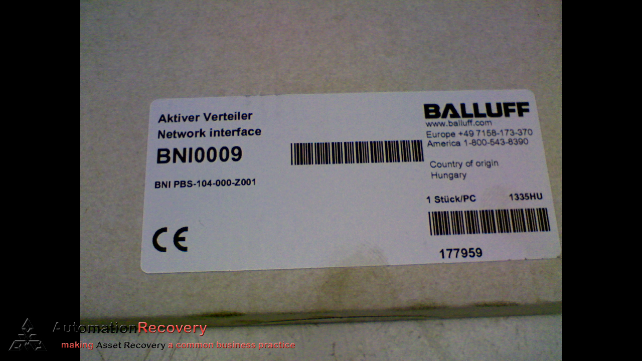 BALLUFF BNI PBS-104-000-Z001, NETWORK INTERFACE, BNI0009, NEW #155431