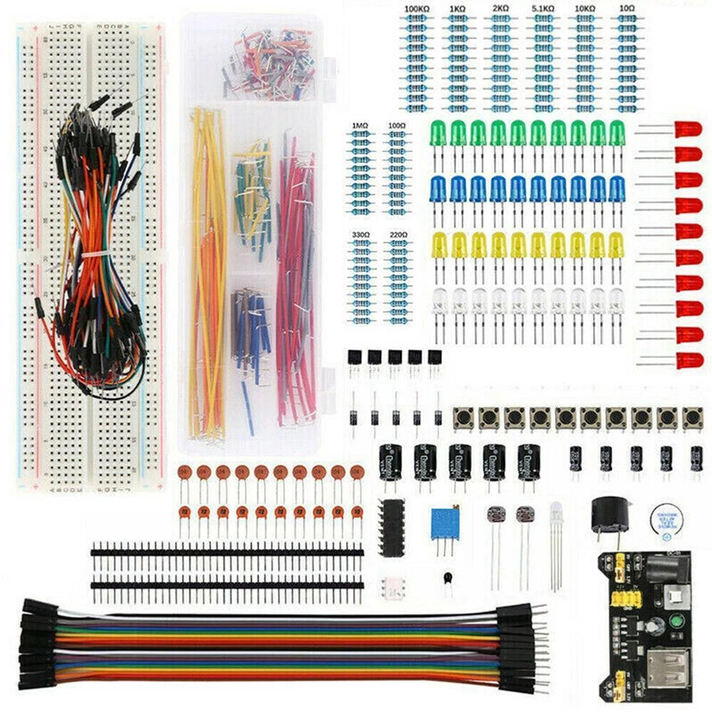 Electronic Components Kit 830 Connect Points Breadboard Cable Resistor R8K2