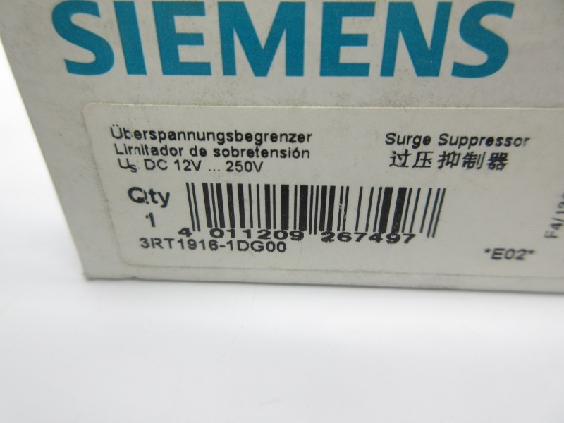 SIEMENS 3RT1916-1DG00 12/250VDC NSMP