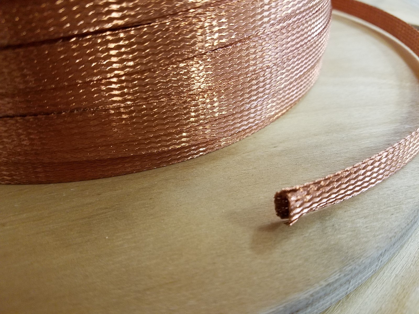 50 FEET 3/8″ BRAIDED GROUND STRAP GROUNDING Bare Copper Flat Braid MADE IN USA