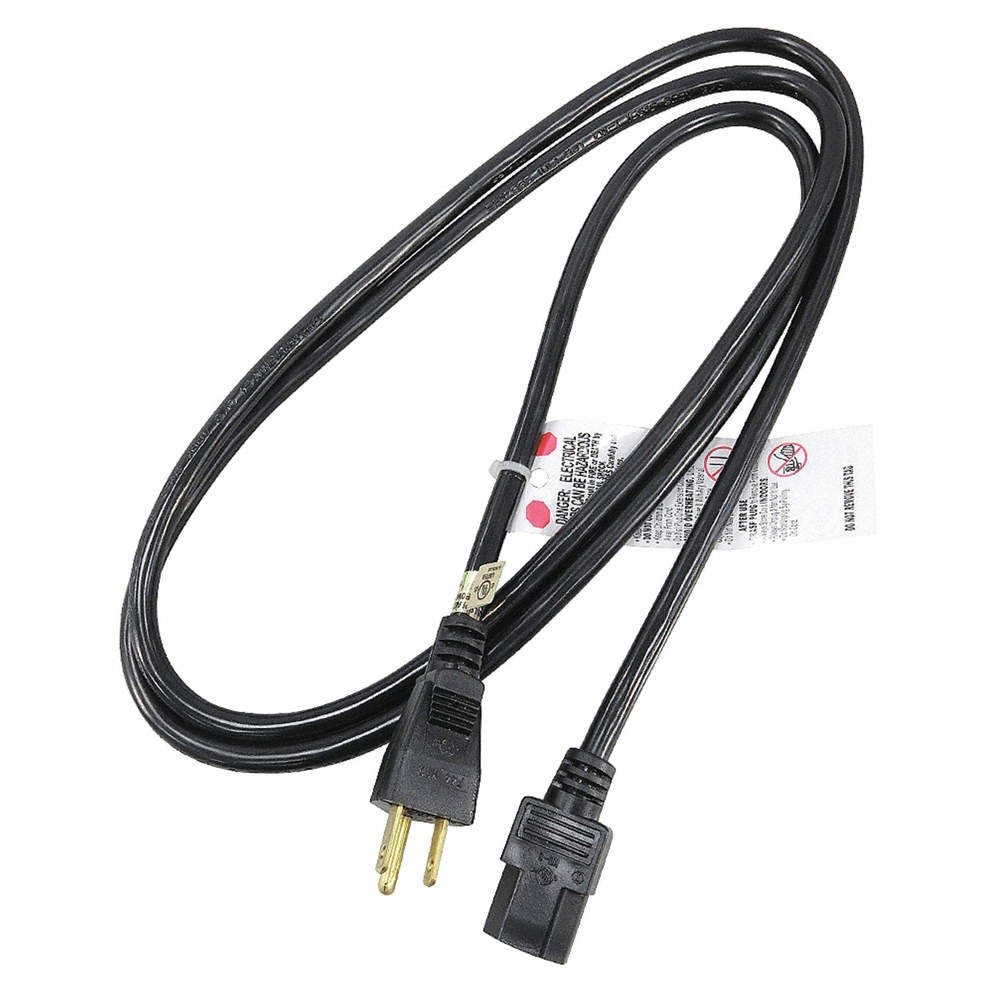 GRAINGER APPROVED 5XFN5ID Power Cord,5-15P,SJT,6 ft.,Blk,13A,16/3 5XFN5