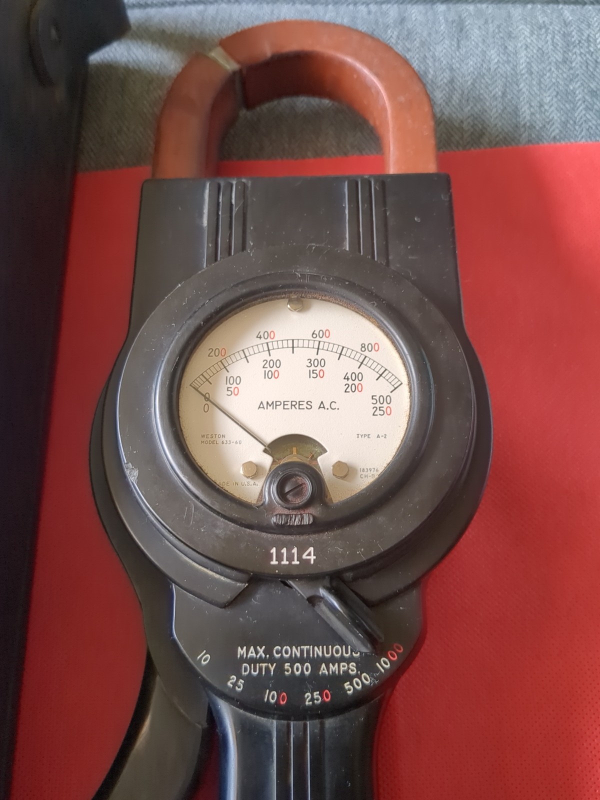 #2 Weston 633-60 500 Amp Clamp-on Ammeter Amprobe Type A-1 Usa Amperes AC