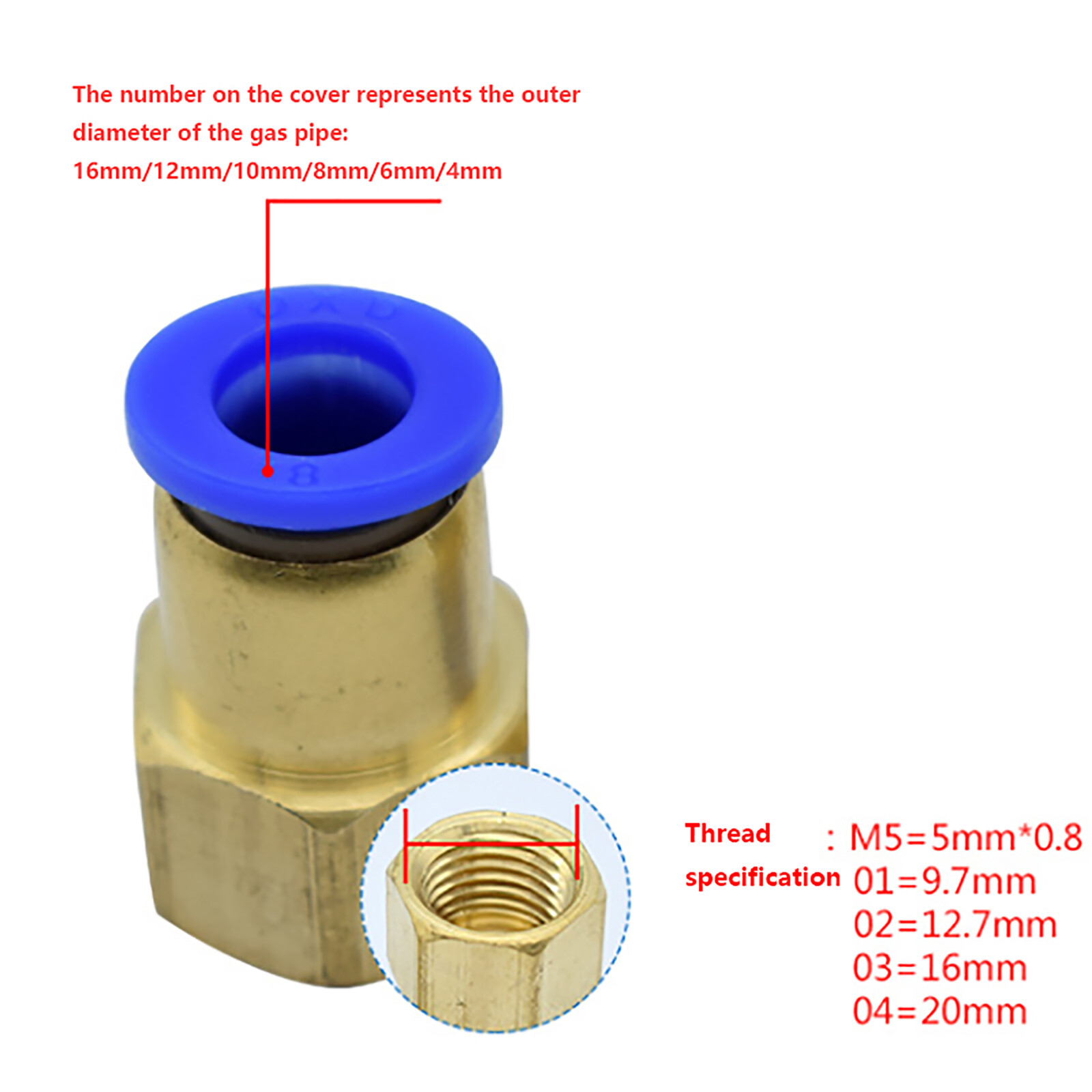 Pneumatic Straight Female Stud to Hose Tube Inline Push Fit Connector air Line