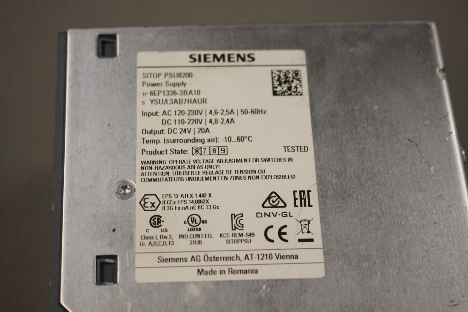 SIEMENS SITOP PSU8200 6EP1336-3BA10 POWER SUPPLY MODULE 24 V