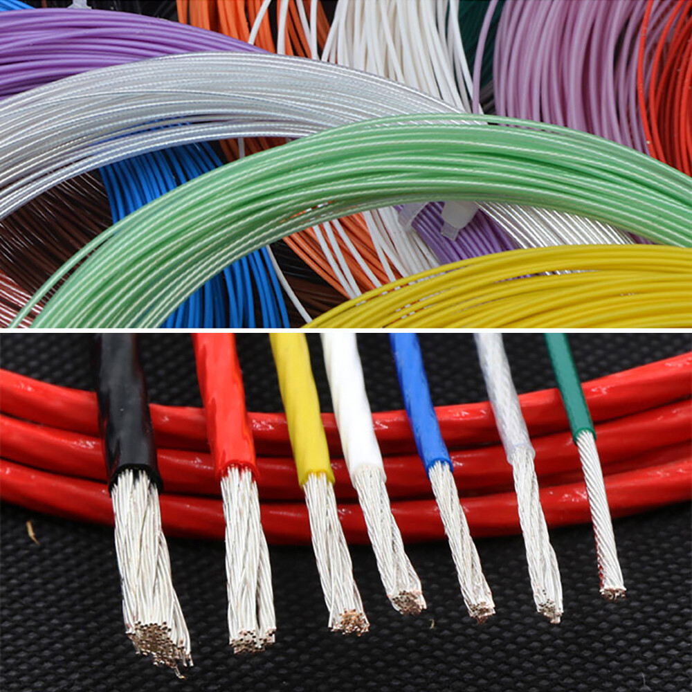 7/9/11~30AWG PTFE Silver-Plated Copper Stranded Electrical Wire Cable Audio Wire