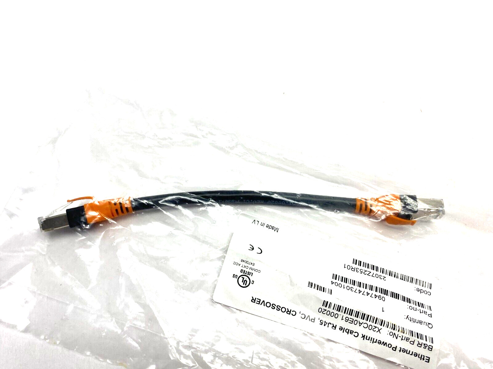 B&R X20CA0E61.00020 Ethernet Powerlink RJ45 Crossover Cable 0.2m Length