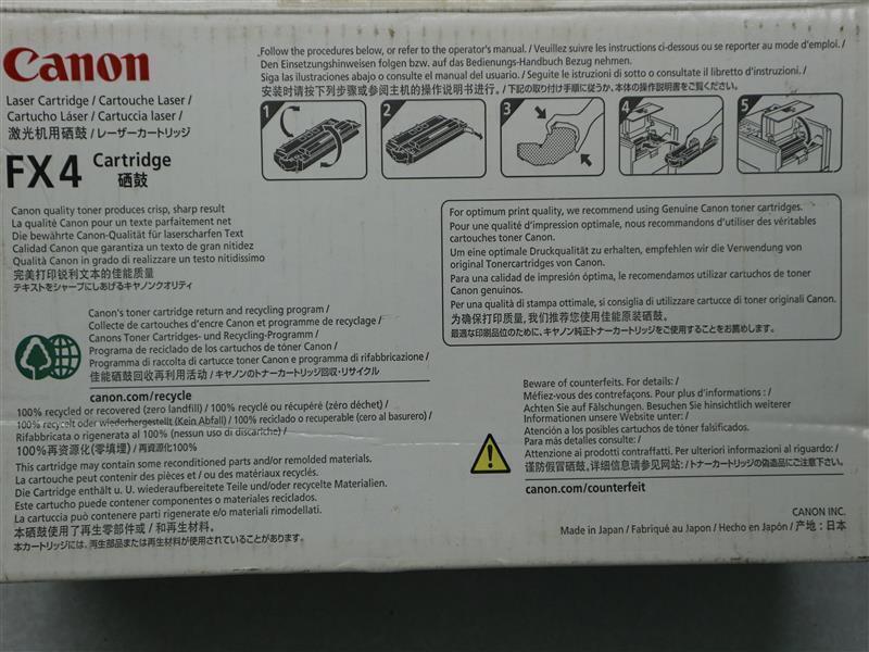 Canon FX4 Monochrome Laser Cartridge 30 Days Warranty Expedited Shipping