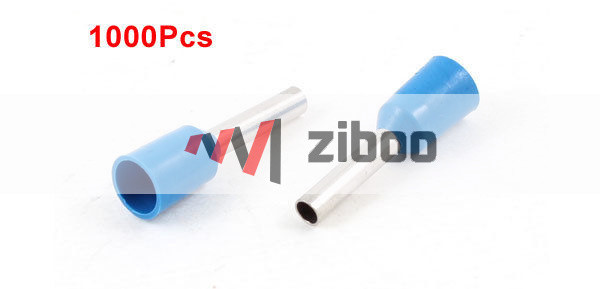 1000Pcs E1508 Crimp Connector Insulated Pin Terminal Blue forAWG 16 Wire 2.0mm