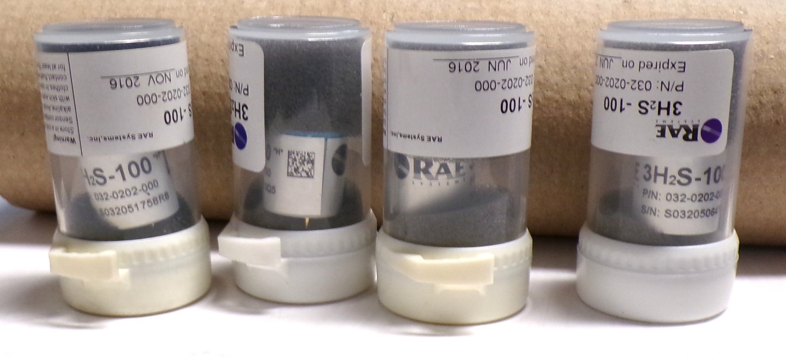 RAE 3H2S-100 H2S Gas Sensor P# 032-0202-000 Expired for Testing, etc Lot of 4 T3
