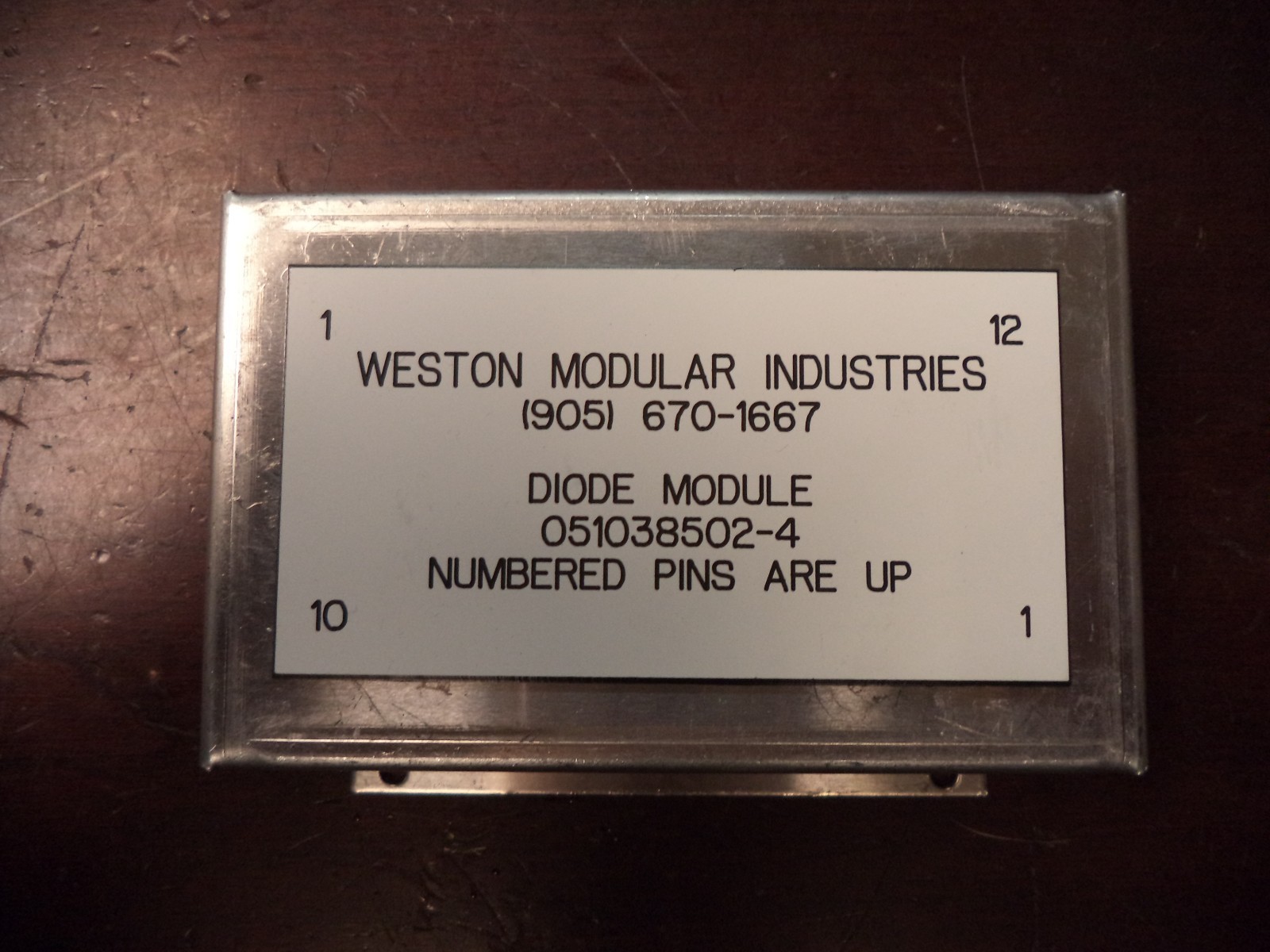 WESTON MODULAR INDUSTRIES DIODE MODULE 051038502-4