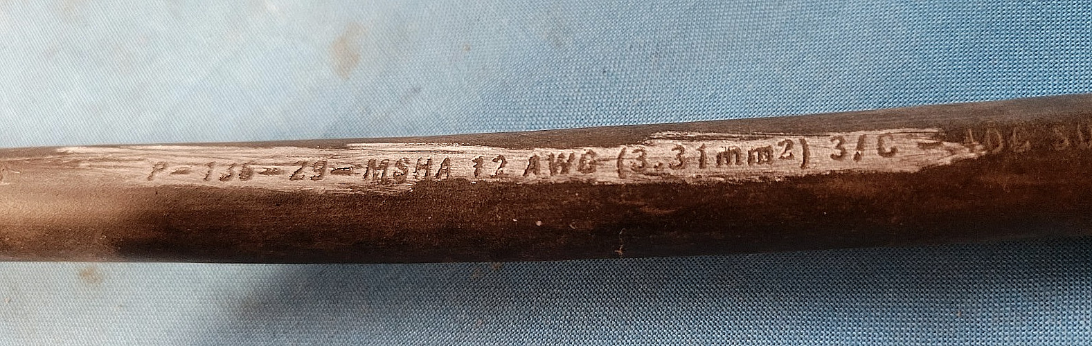 Synthetic Rubber Insulation, P136-29 MSHA 12 AWG, 3/C, SEOOW, 600V, 40 FT.-Black