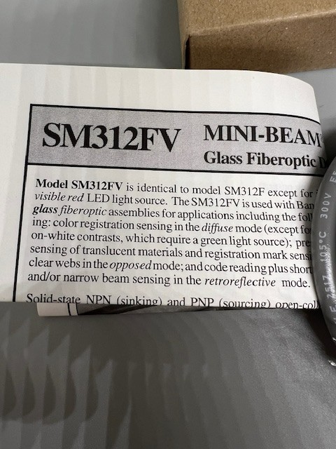 BANNER SM312FV Mini Beam Photoelectric Sensor Glass Fiber Optic
