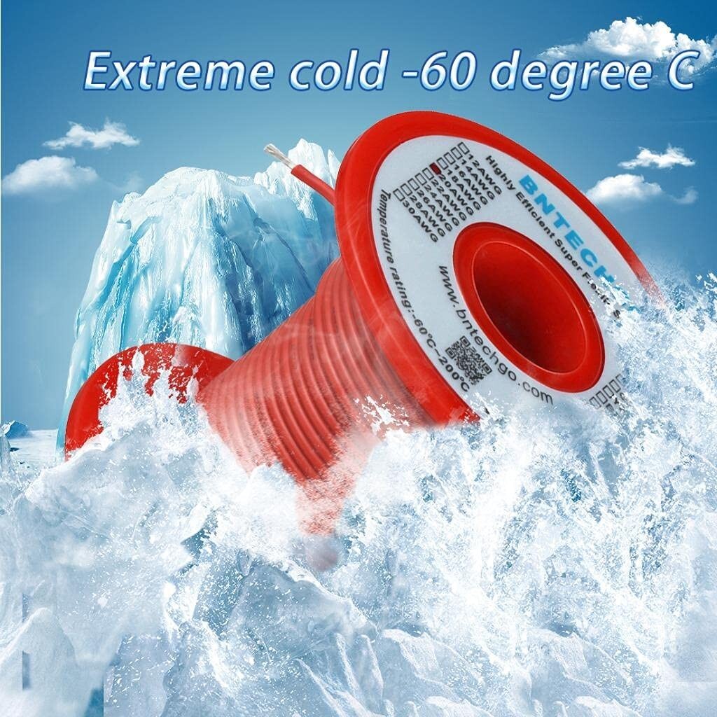 BNTECHGO 20 Gauge Silicone Wire Spool 100 Ft Red Flexible 20 AWG Stranded Tinned