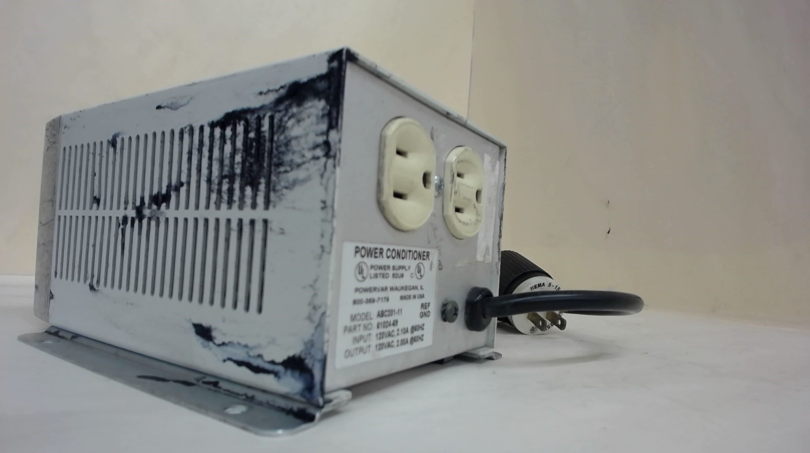 Powervar Power Conditioner, Abc201-11, 61024-69, In: 120 V Ac 2.1 A 60 Hz