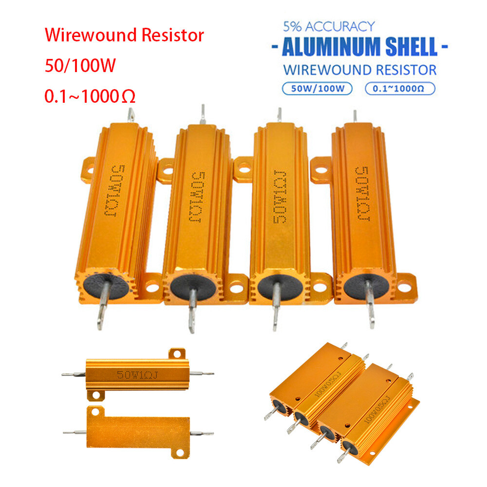 0.1-1000Ω Ohm 50/100W Watt Shell Power Aluminum Housed Case Wirewound Resistor