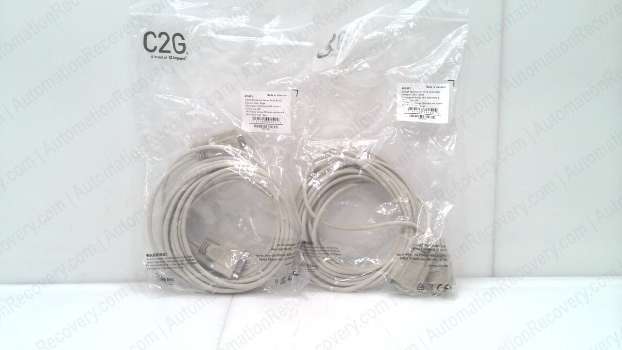C2G 09452, LEGRAND 25FT DB9 M/F SERIAL RS232 EXTENSION CABLE-BEIGE, SEE #333595