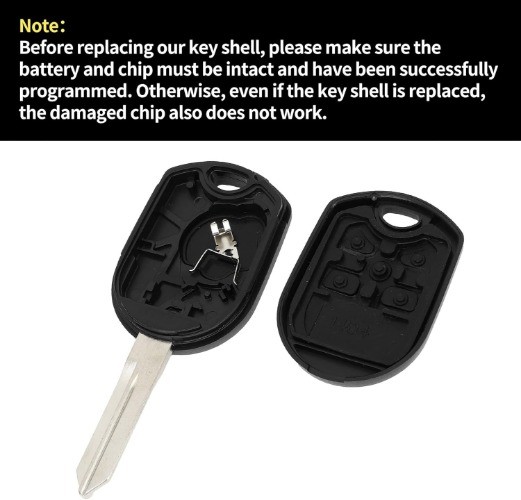 Replacement Key Fob Shell Case for Ford Edge & Explorer 2011-2015, 4-Button CWTW