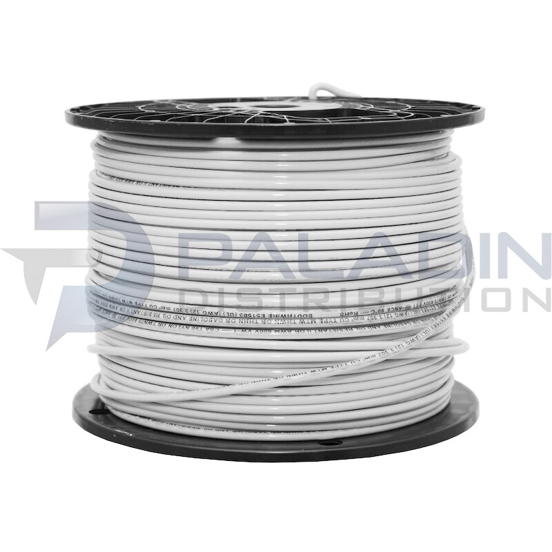 12 AWG Copper Stranded Wire 500′ FT Roll THHN/THWN 600 Volt UL Listed – White