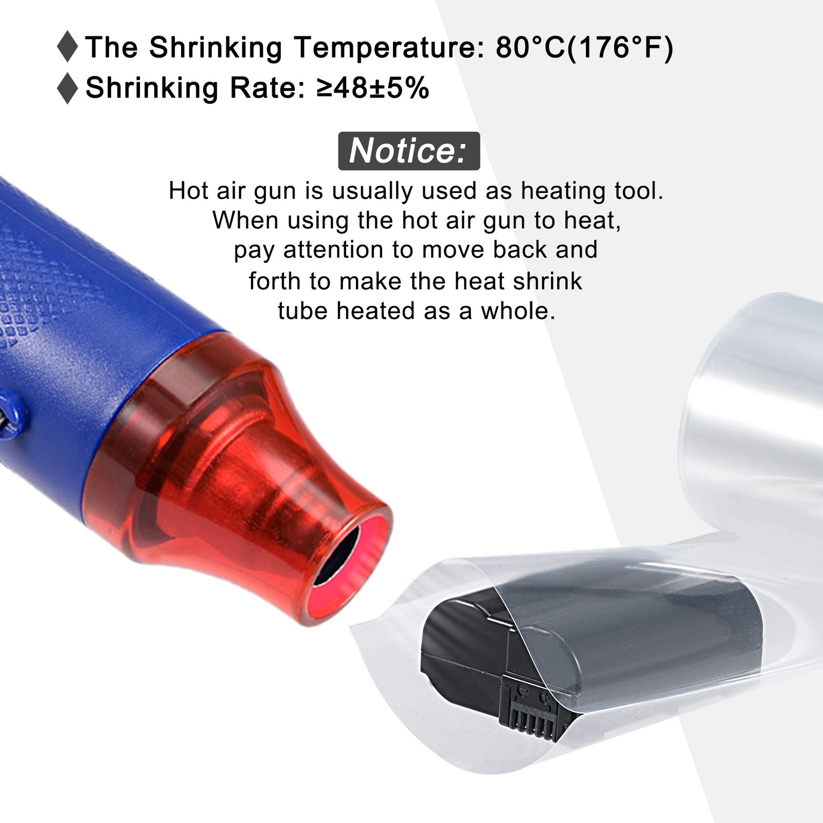 Battery Wrap PVC Heat Shrink Tubing 95mm Dia 150mm Flat 10 Feet Clear,1PCS